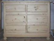 Commode en pin, 6 tiroirs, sur mesure