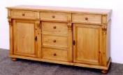 Dressoir en pin, 6 tiroirs, 2 portes, sur mesure