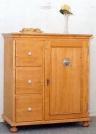Garde-manger en pin, sur mesure, 3 tiroirs, 1 porte