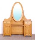 Meuble lavabo en pin, sur mesure, 1 miroir, 1 tablette, 2 portes, 2 tiroirs