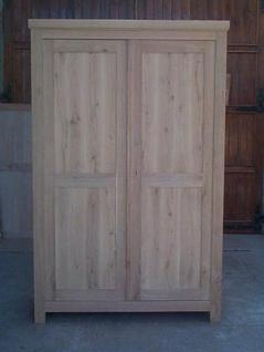 Armoire sur mesure, en chêne, 2 portes à double panneaux 