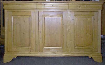 Dressoir en pin, 3 portes, 3 tiroirs, sur mesure