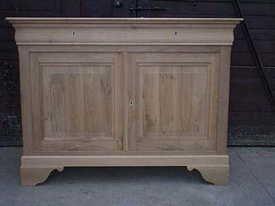 Dressoir Louis-Philippe, 2 portes à panneau, 2 tiroirs H97 L130 P50, H115 L130 P50 cm