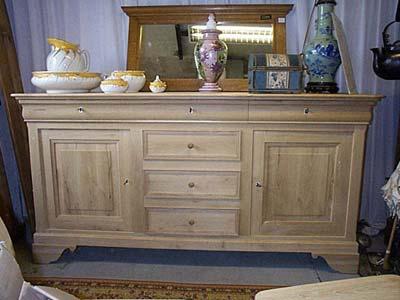 Dressoir Louis-Philippe, 2 portes à panneau, 6 tiroirs H97 L192 P50 cm