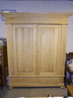 Garde-robe Louis-Philippe 2 portes à panneau, 2 tiroirs H198 L150 P50 cm