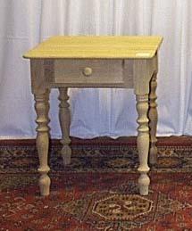 Table de nuit Louis-Philippe, pieds tournés, 1 tiroir H46 L40 P40 cm